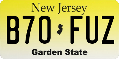 NJ license plate B70FUZ