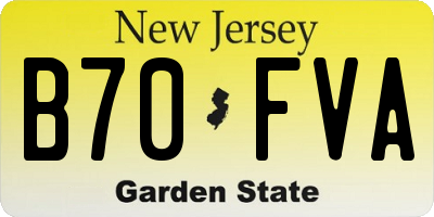 NJ license plate B70FVA