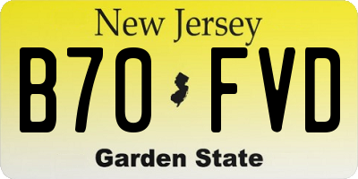 NJ license plate B70FVD
