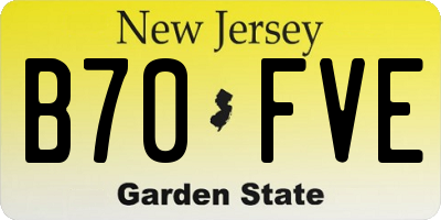 NJ license plate B70FVE