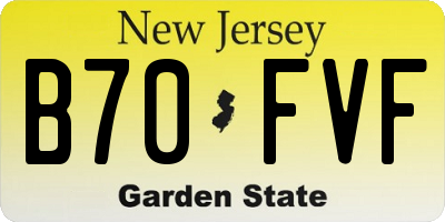 NJ license plate B70FVF