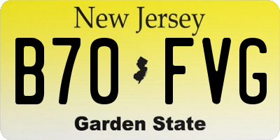 NJ license plate B70FVG