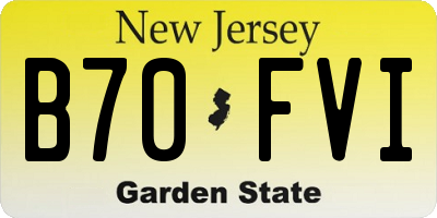 NJ license plate B70FVI