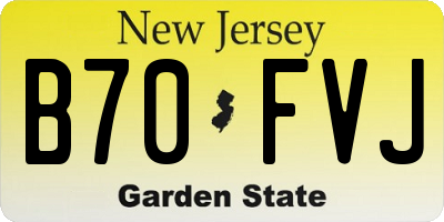 NJ license plate B70FVJ