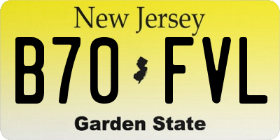NJ license plate B70FVL