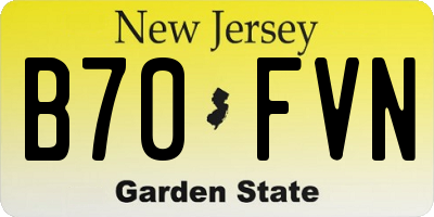 NJ license plate B70FVN