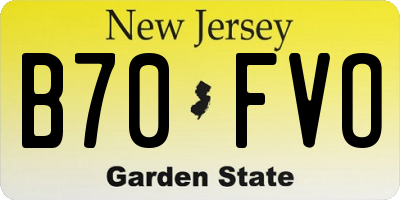 NJ license plate B70FVO