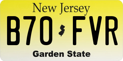 NJ license plate B70FVR