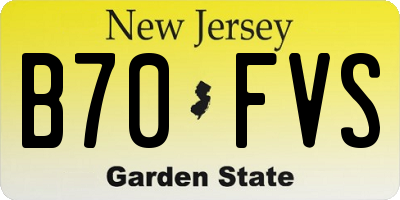 NJ license plate B70FVS