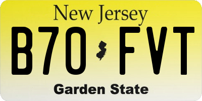 NJ license plate B70FVT