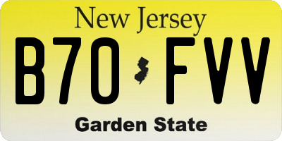 NJ license plate B70FVV