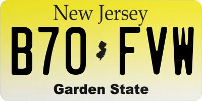 NJ license plate B70FVW