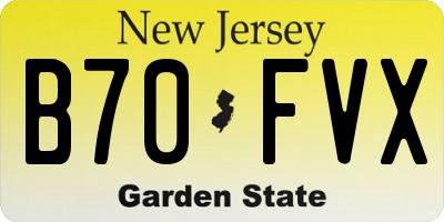 NJ license plate B70FVX