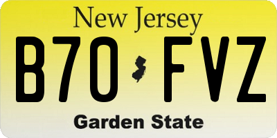 NJ license plate B70FVZ