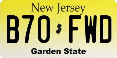 NJ license plate B70FWD