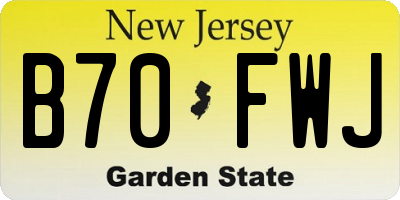 NJ license plate B70FWJ