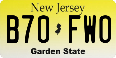 NJ license plate B70FWO