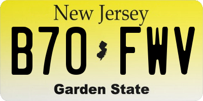 NJ license plate B70FWV