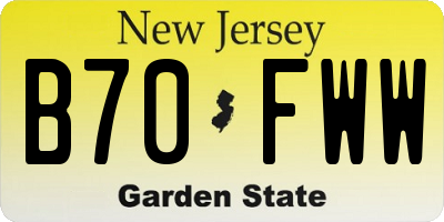 NJ license plate B70FWW