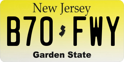 NJ license plate B70FWY