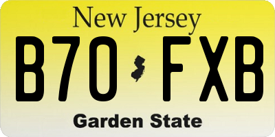 NJ license plate B70FXB