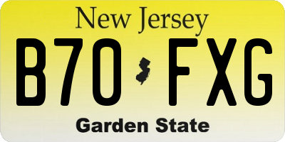 NJ license plate B70FXG
