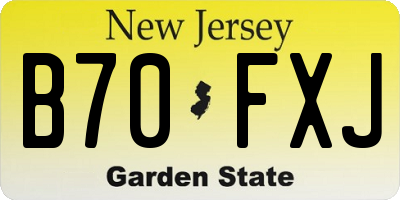 NJ license plate B70FXJ