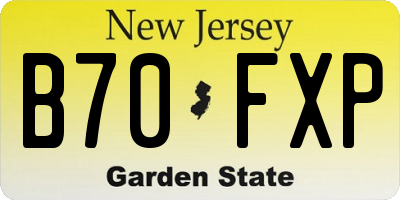 NJ license plate B70FXP