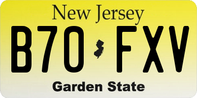 NJ license plate B70FXV