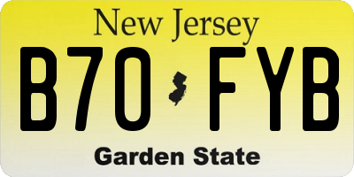 NJ license plate B70FYB