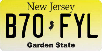 NJ license plate B70FYL