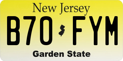 NJ license plate B70FYM