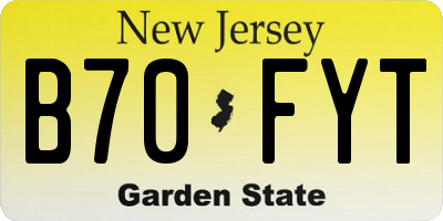 NJ license plate B70FYT