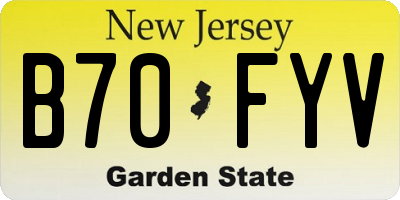 NJ license plate B70FYV
