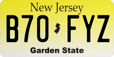 NJ license plate B70FYZ