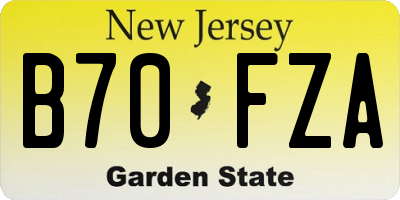 NJ license plate B70FZA