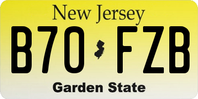NJ license plate B70FZB