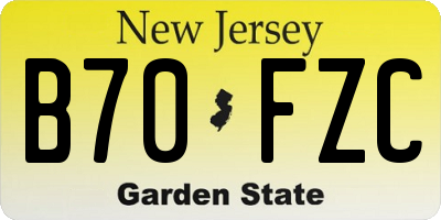 NJ license plate B70FZC