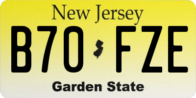 NJ license plate B70FZE