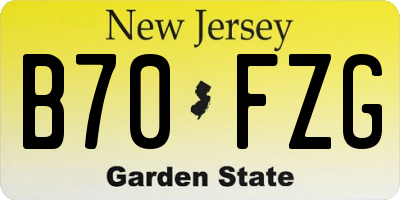 NJ license plate B70FZG