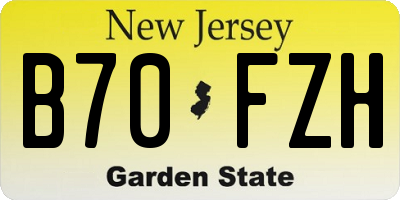 NJ license plate B70FZH
