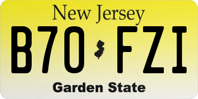 NJ license plate B70FZI