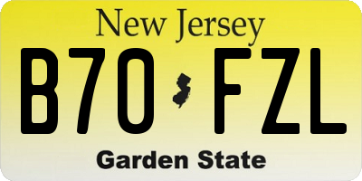 NJ license plate B70FZL