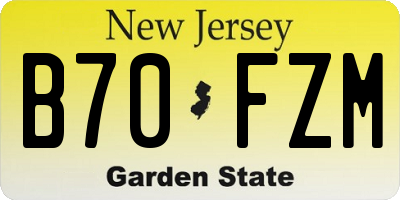 NJ license plate B70FZM