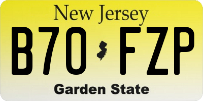 NJ license plate B70FZP
