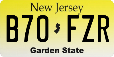 NJ license plate B70FZR