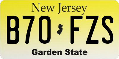 NJ license plate B70FZS