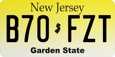 NJ license plate B70FZT