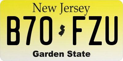 NJ license plate B70FZU