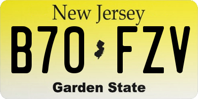 NJ license plate B70FZV